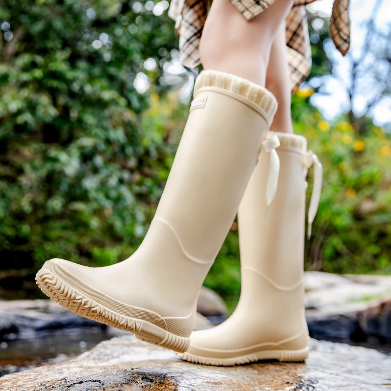 Женские резиновые сапоги Faion с высокой трубкой, водонепроницаемые, нескользящие, износостойкие, с хлопковым улучшением, теплые Work oes для использования на открытом воздухе 
Женские резиновые сапоги Faion с высокой трубкой, водонепроницаемые, нескользящие, износостойкие, с хлопковым улучшением, теплые Work oes для использования на открытом воздухе