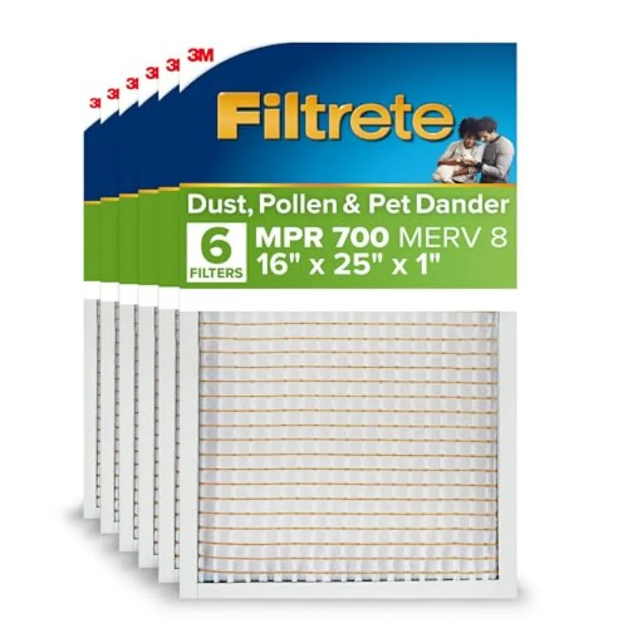 16x25x1 AC Furnace Air Filter MPR 700 MERV 8 Tough on Pollen Easy on Airflow 3-Month Pleated 1-Inch Electrostatic Air Cleaning
16x25x1 AC Furnace Air Filter MPR 700 MERV 8 Tough on Pollen Easy on Airflow 3-Month Pleated 1-Inch Electrostatic Air Cleaning