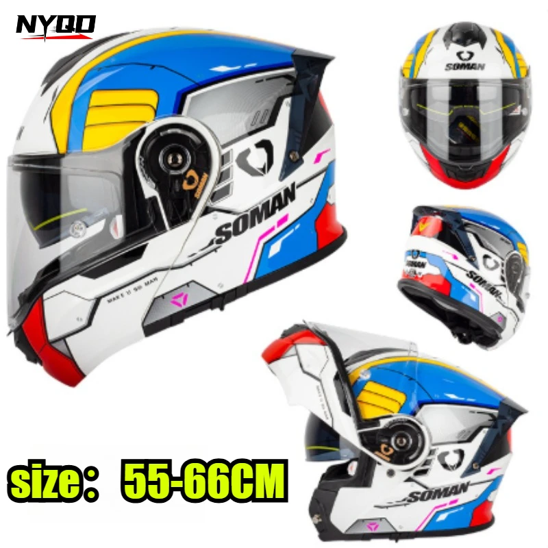 SOMAN Mobile Warrior Motorcycle Double Lens Face Helmet Motorcycle Enlarged Dock Helmet 4XL cascos para moto 헬멧반모
SOMAN Mobile Warrior Motorcycle Double Lens Face Helmet Motorcycle Enlarged Dock Helmet 4XL cascos para moto 헬멧반모