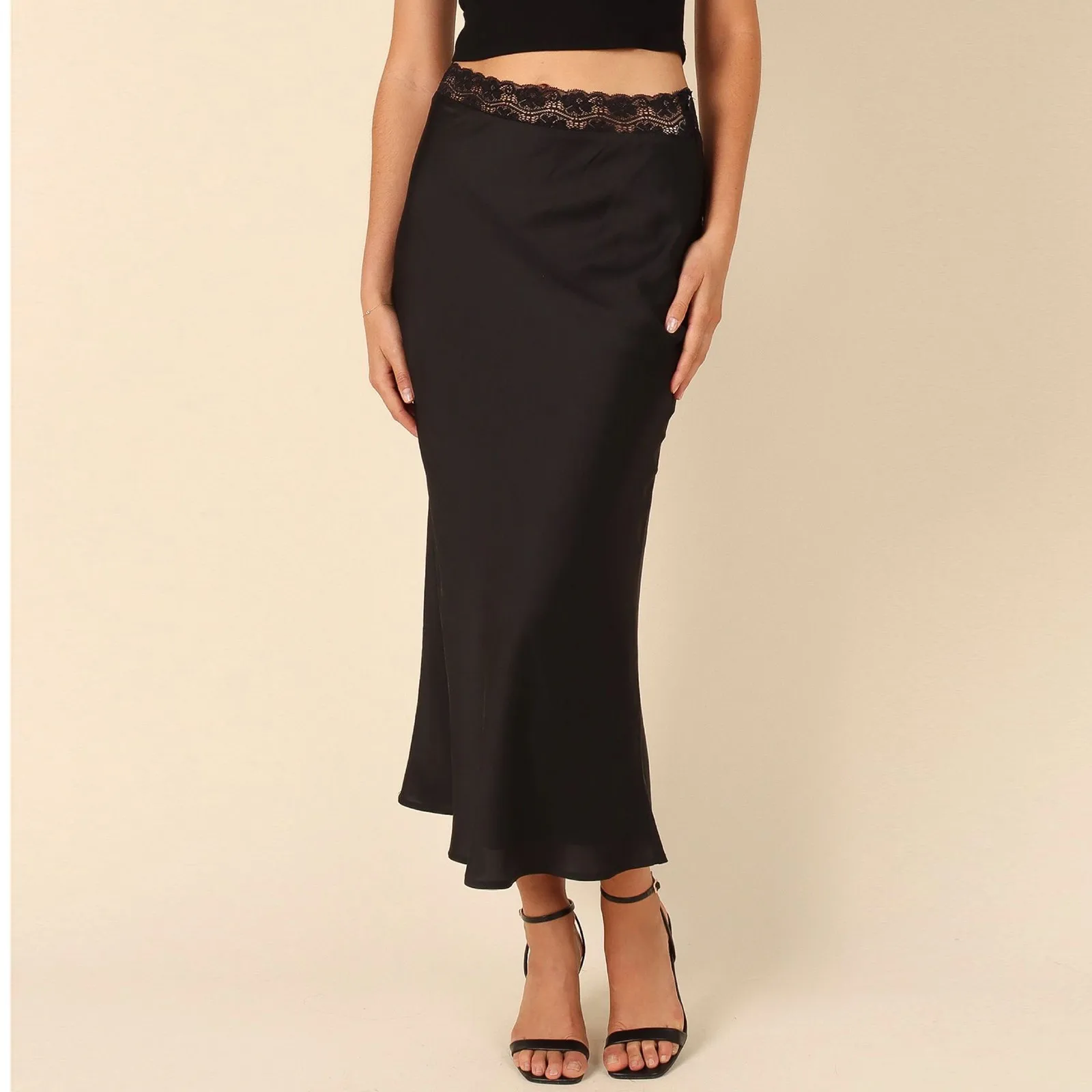 Женская атласная юбка с кружевной талией, модная сексуальная эластичная длинная юбка до бедра, женские летние платья, женские платья, Vestidos Elegantes Para Mujer 
Женская атласная юбка с кружевной талией, модная сексуальная эластичная длинная юбка до бедра, женские летние платья, женские платья, Vestidos Elegantes Para Mujer