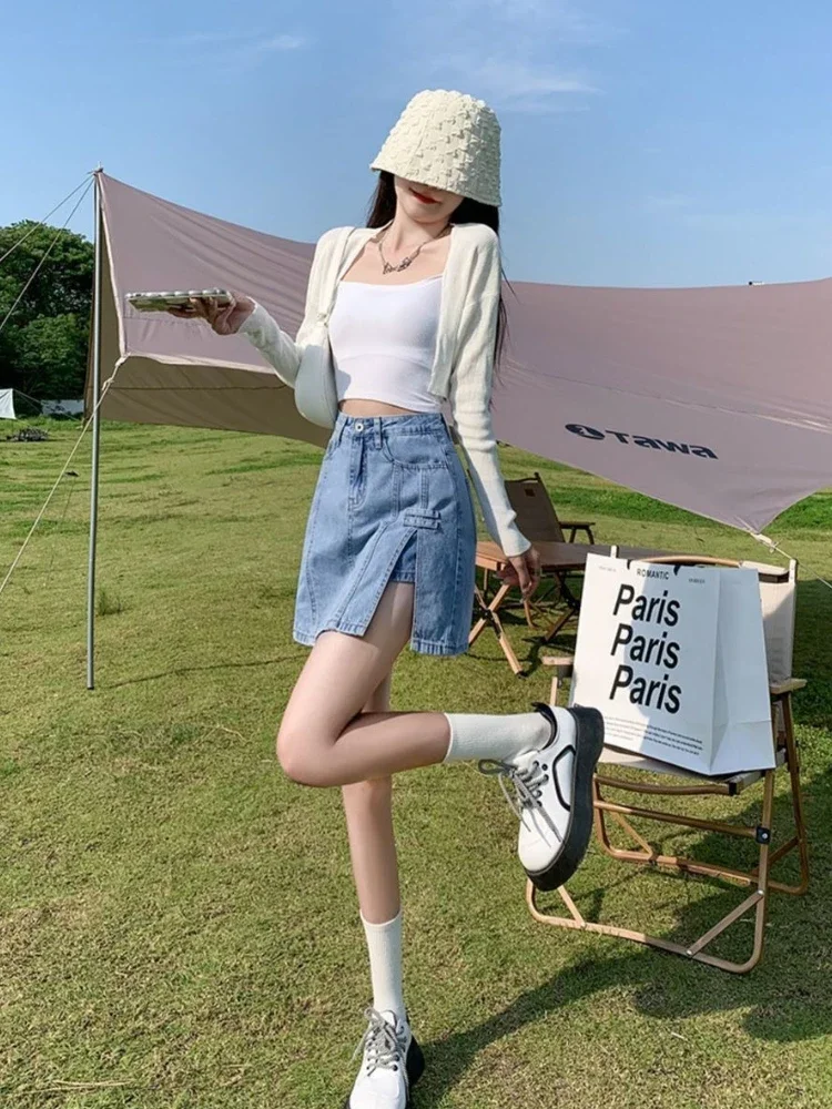 Trend 2025 New In High Waist Short Woman Denim Skirt Premium Stylish Cheap Luxury Elegant Clothing A Line Jeans Skirts for Women
Trend 2025 New In High Waist Short Woman Denim Skirt Premium Stylish Cheap Luxury Elegant Clothing A Line Jeans Skirts for Women