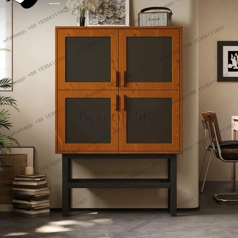 Medieval style small apartment dining side cabinet integrated against the wall living room creative high-foot storage locker
Medieval style small apartment dining side cabinet integrated against the wall living room creative high-foot storage locker