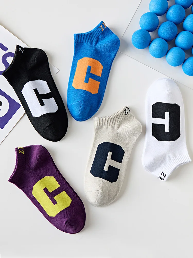 Комплект из 5 пар мужских носков, летние впитывающие пот дышащие нескользящие носки до щиколотки с неглубоким горлом, корейские универсальные носки с буквой C
Комплект из 5 пар мужских носков, летние впитывающие пот дышащие нескользящие носки до щиколотки с неглубоким горлом, корейские универсальные носки с буквой C
