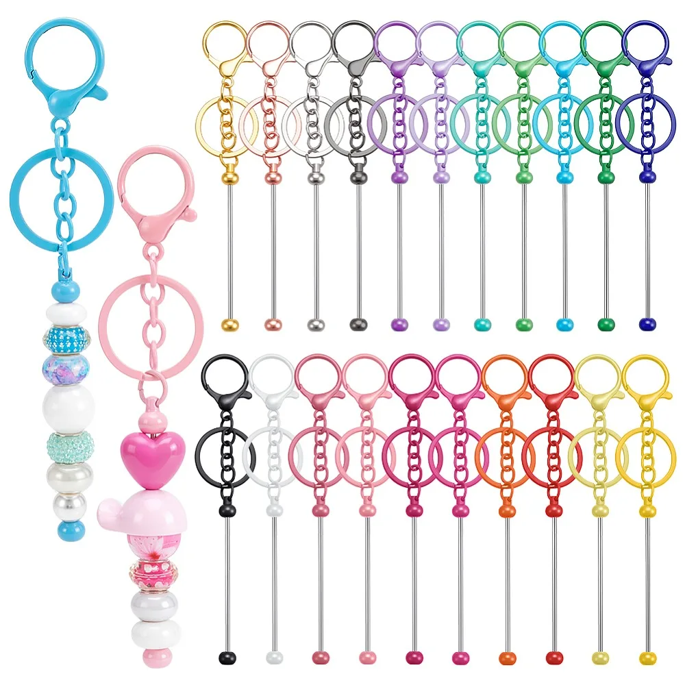 42Pcs 21 Colors Alloy Bar Beadable Keychain for Jewelry Making DIY Crafts with Lobster Claw Clasps Mixed Color 148mm 2pcs/color
42Pcs 21 Colors Alloy Bar Beadable Keychain for Jewelry Making DIY Crafts with Lobster Claw Clasps Mixed Color 148mm 2pcs/color
