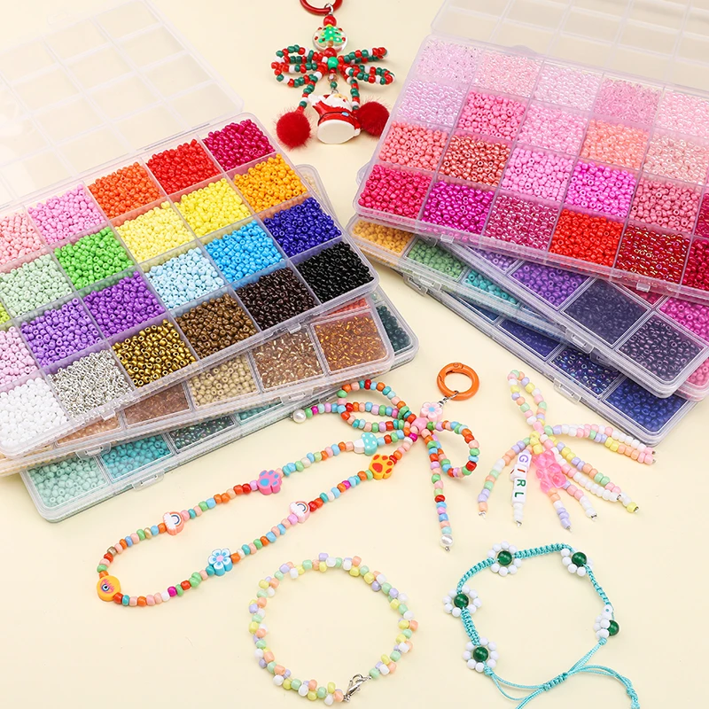 3mm Glass Rice Beads Kit 24 Compartments (Approx 5200 pcs) Craft Supplies For DIY Jewelry Handmade Bracelet Necklace Earring
3mm Glass Rice Beads Kit 24 Compartments (Approx 5200 pcs) Craft Supplies For DIY Jewelry Handmade Bracelet Necklace Earring