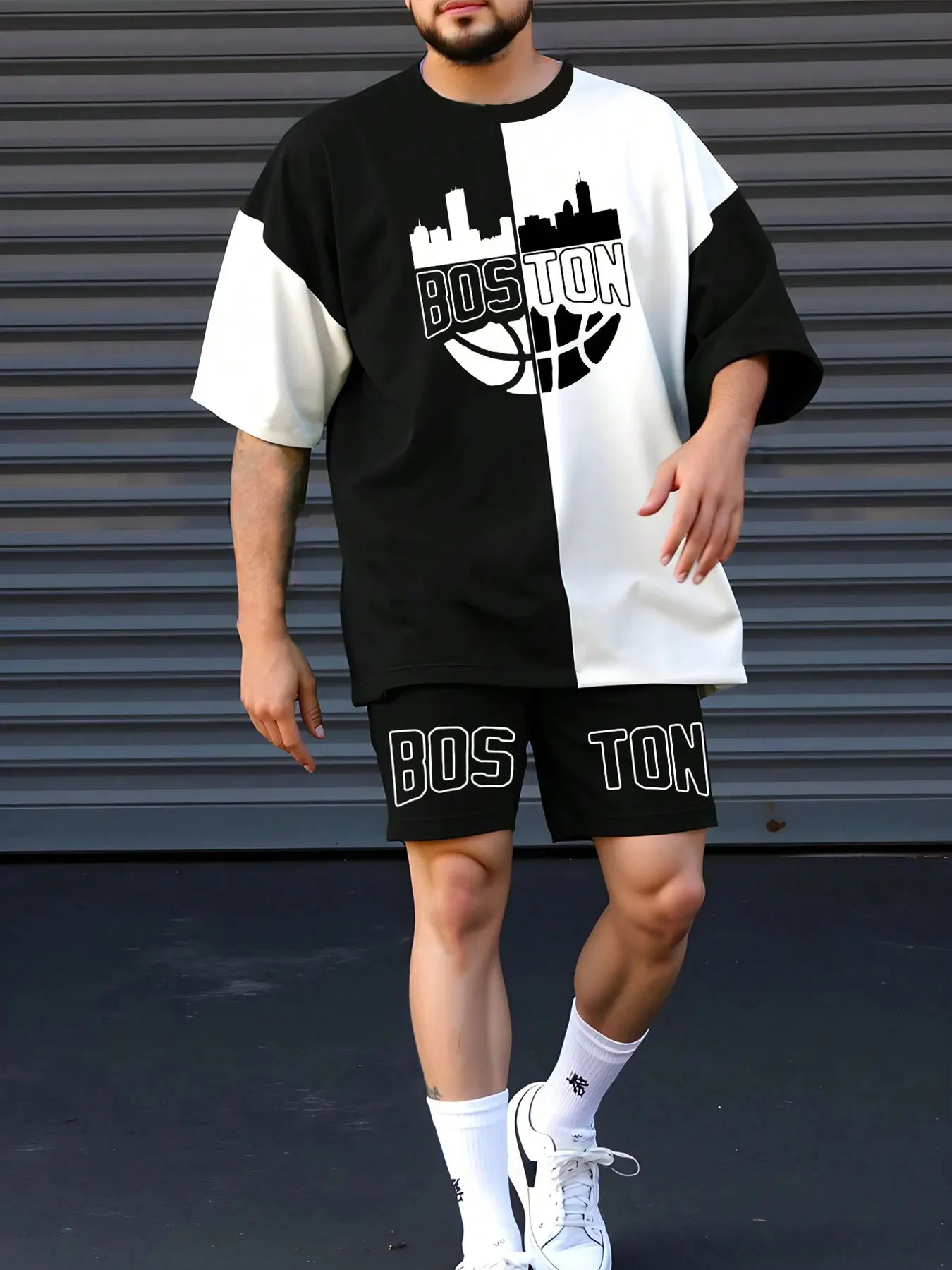Men's Boston City Print T-Shirt and 5-Inch Drawstring Pocket Shorts 2-Piece Set Breathable for Commute Sports and Home Wear
Men's Boston City Print T-Shirt and 5-Inch Drawstring Pocket Shorts 2-Piece Set Breathable for Commute Sports and Home Wear
