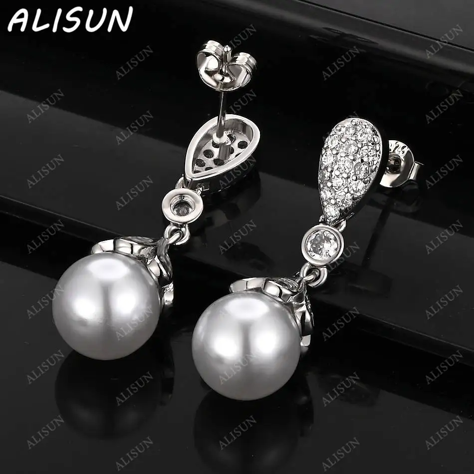 ALISUN 925 Sterling Silver 10mm Pearl Zircons Earrings Drop Earrings For Women Charm Trend Birthday Gifts Fashion Party Fine
ALISUN 925 Sterling Silver 10mm Pearl Zircons Earrings Drop Earrings For Women Charm Trend Birthday Gifts Fashion Party Fine