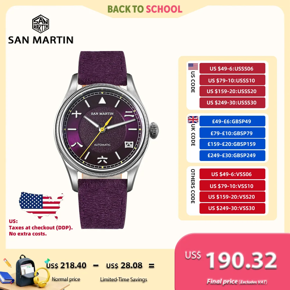 San Martin 39.5mm Retro Chinese Characters Indices Dial Men Pilot Watch YN55 100M Waterproof BGW-X1 Luminous SN0033C
San Martin 39.5mm Retro Chinese Characters Indices Dial Men Pilot Watch YN55 100M Waterproof BGW-X1 Luminous SN0033C