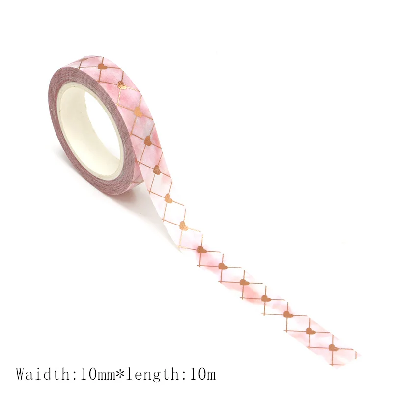 New 1PCS 10mm*10M Valentine Decorative Gold Foil Heart Pink stationery Washi stickers Scrapbooking office supplies masking tape
New 1PCS 10mm*10M Valentine Decorative Gold Foil Heart Pink stationery Washi stickers Scrapbooking office supplies masking tape