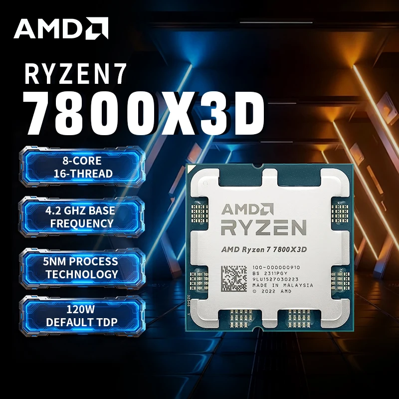 AMD Ryzen 7 7800X3D 4.2GHz 8-Core 16-Thread L3=96M Processor R7 7800X3D Socket AM5 5NM 120W DDR5 Without radiator
AMD Ryzen 7 7800X3D 4.2GHz 8-Core 16-Thread L3=96M Processor R7 7800X3D Socket AM5 5NM 120W DDR5 Without radiator