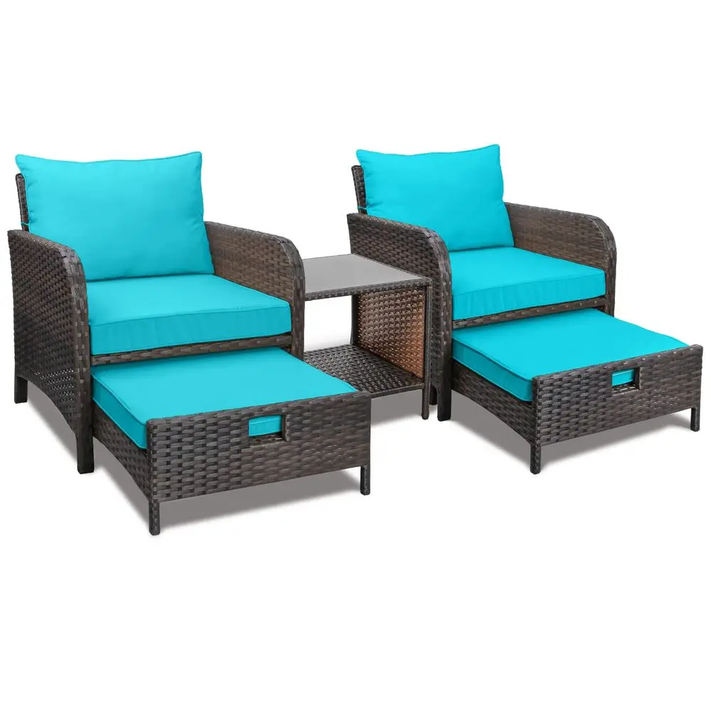 Balcony Furniture 5 Piece Patio Conversation Set, PE Wicker Rattan Outdoor Lounge Chairs with Soft Cushions 2 OttomanampGlass T
Balcony Furniture 5 Piece Patio Conversation Set, PE Wicker Rattan Outdoor Lounge Chairs with Soft Cushions 2 OttomanampGlass T