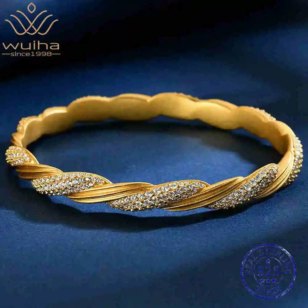 WUIHA Vintage 100% 925 Sterling Silver Lab Sapphire High Carbon Diamonds Gemstone Bracelet Bangle Fine Jewelry Wholesale
WUIHA Vintage 100% 925 Sterling Silver Lab Sapphire High Carbon Diamonds Gemstone Bracelet Bangle Fine Jewelry Wholesale