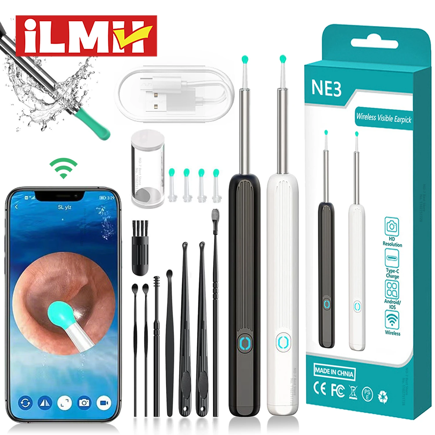 Smart Visual Ear Cleaner HD Ear Sticks Otoscope USB C Charging Endoscope Wax Removal Tool Earpick MIni Camera Health Care Set
Smart Visual Ear Cleaner HD Ear Sticks Otoscope USB C Charging Endoscope Wax Removal Tool Earpick MIni Camera Health Care Set