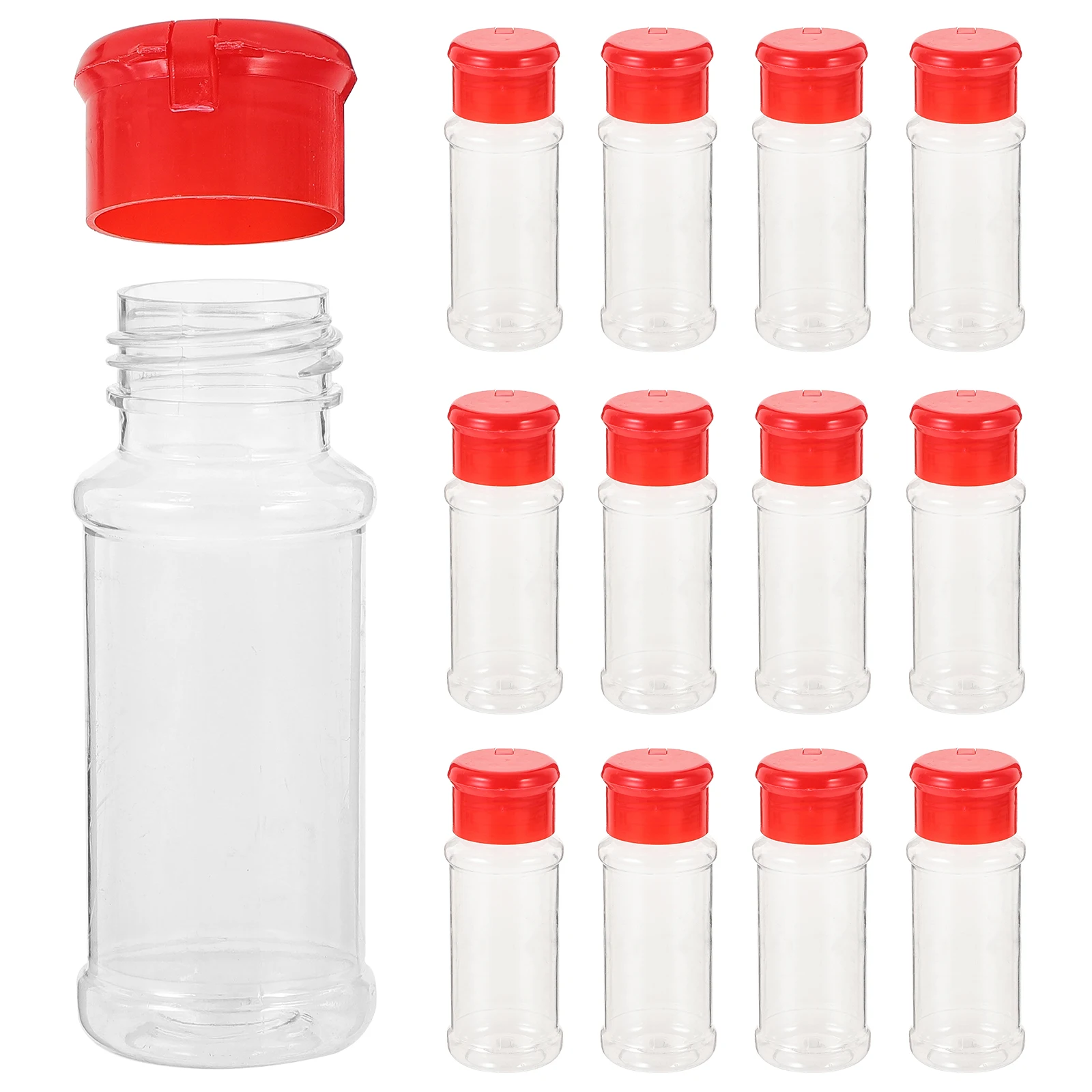 12pcs Spice Bottles Plastic Pepper Transparent Food Grade Removable Lid Coarse Perforations Kitchen Dining Table
12pcs Spice Bottles Plastic Pepper Transparent Food Grade Removable Lid Coarse Perforations Kitchen Dining Table