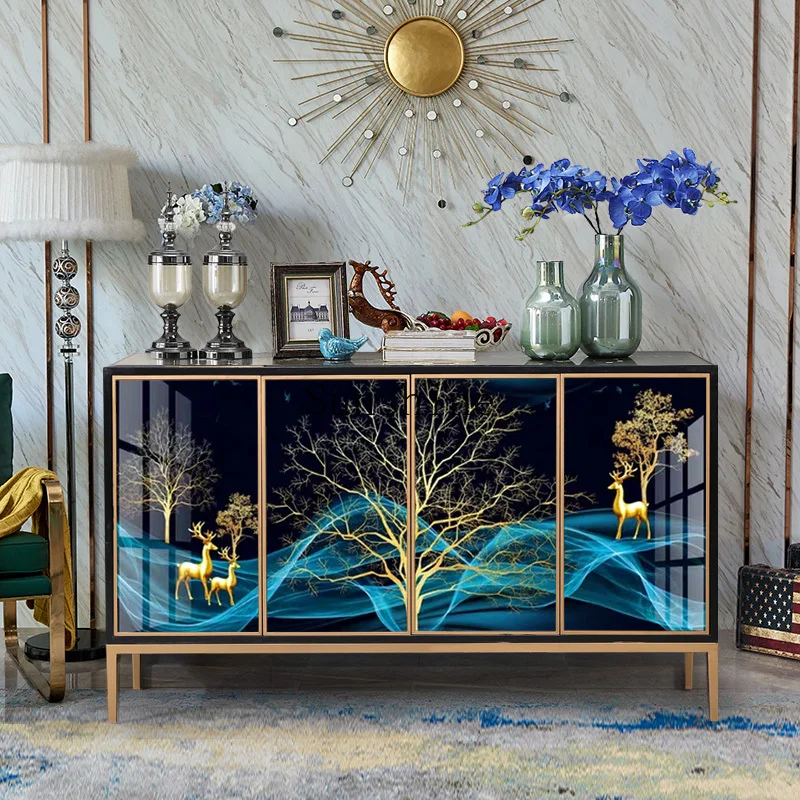 Light luxury modern simple living room entrance hall partition/glass painted dining side cabinet
Light luxury modern simple living room entrance hall partition/glass painted dining side cabinet
