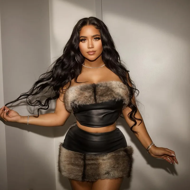 Fur Leather Dress Luxury 2 Piece Skirt Sets Winter Outfit Y2K Women Sexy Club Mini Dress Elegant Cute Girls Two Piece Skirt Set
Fur Leather Dress Luxury 2 Piece Skirt Sets Winter Outfit Y2K Women Sexy Club Mini Dress Elegant Cute Girls Two Piece Skirt Set