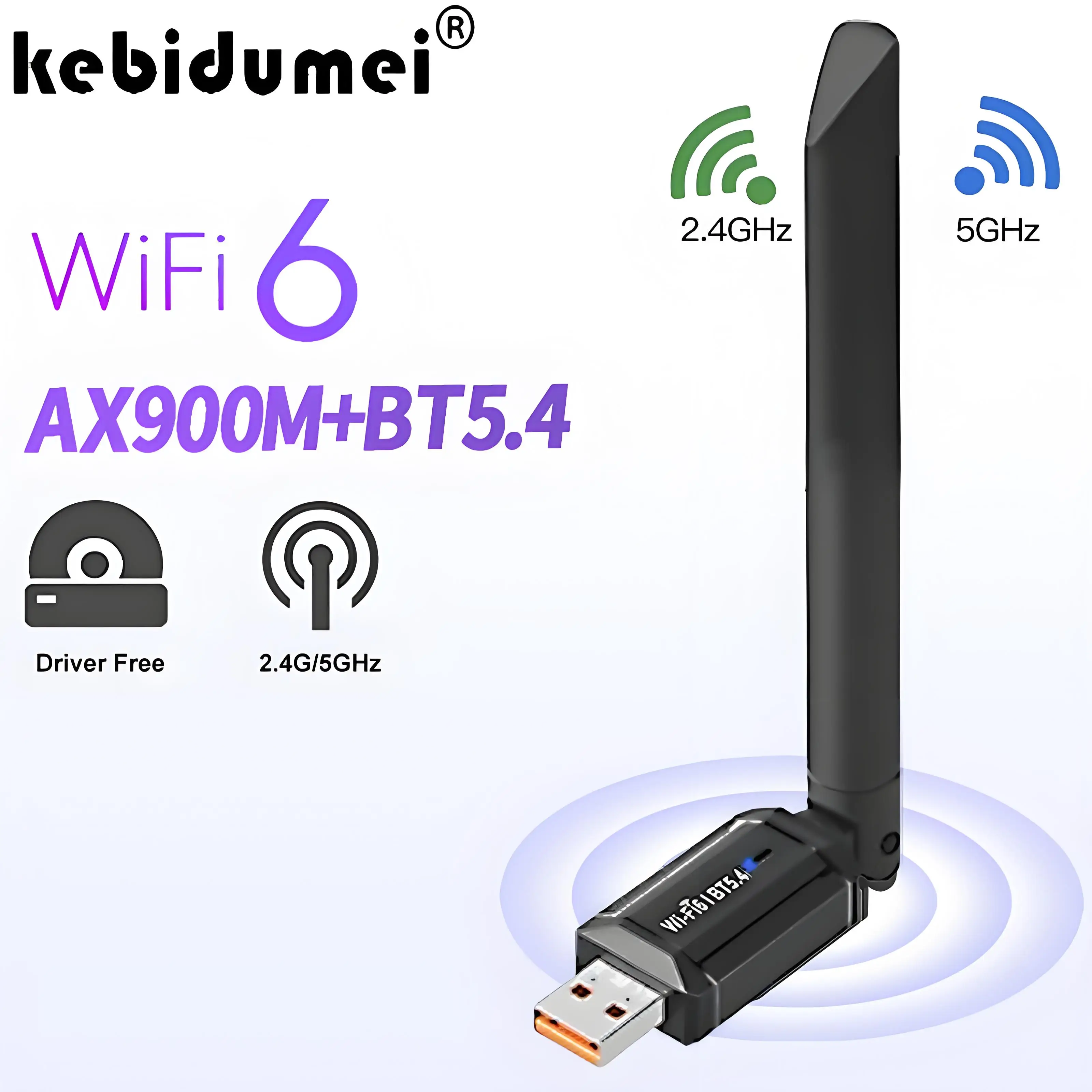 USB Bluetooth 5.4 Adapter 900Mbps WiFi 6 Adapter Dongle Wireless Network Card Audio Receiver Dual Band 2.4 5G Free Driver For PC
USB Bluetooth 5.4 Adapter 900Mbps WiFi 6 Adapter Dongle Wireless Network Card Audio Receiver Dual Band 2.4 5G Free Driver For PC