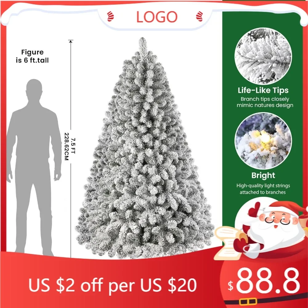 7.5 Feet Snow-Covered Spruce Artificial Christmas Tree with 470 Multi-Color LED Lights and Remote Control
7.5 Feet Snow-Covered Spruce Artificial Christmas Tree with 470 Multi-Color LED Lights and Remote Control