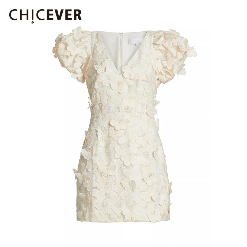 CHICEVER Elegant Patchwork Appliques Dresses for Women V Neck Short Sleeve High Waist Summer Party Mini Dress Female Clothing
CHICEVER Elegant Patchwork Appliques Dresses for Women V Neck Short Sleeve High Waist Summer Party Mini Dress Female Clothing