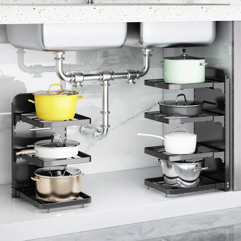 Kitchen Shelf Metal Organizer Storage Multi-layer Pot Tableware Cabinet Layered Sink Adjustable Rack Multi-purpose Space Saving
Kitchen Shelf Metal Organizer Storage Multi-layer Pot Tableware Cabinet Layered Sink Adjustable Rack Multi-purpose Space Saving