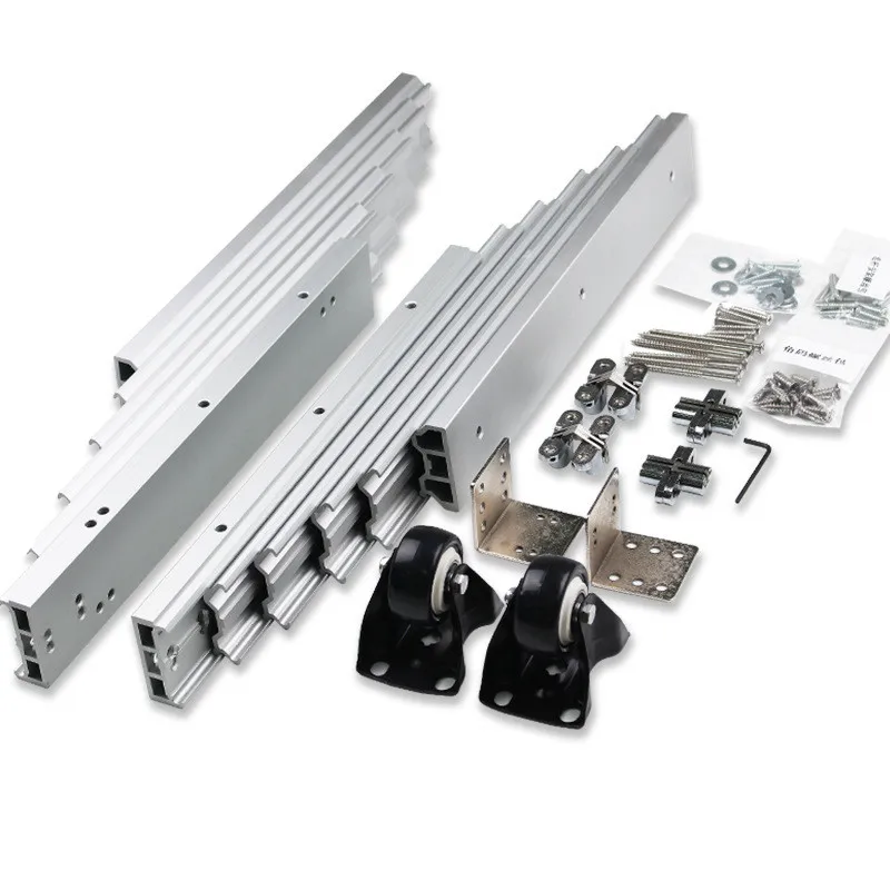 Cabinet dining table slide rail folding rail multi-section flat push telescopic hidden desk furniture hardware accessories
Cabinet dining table slide rail folding rail multi-section flat push telescopic hidden desk furniture hardware accessories