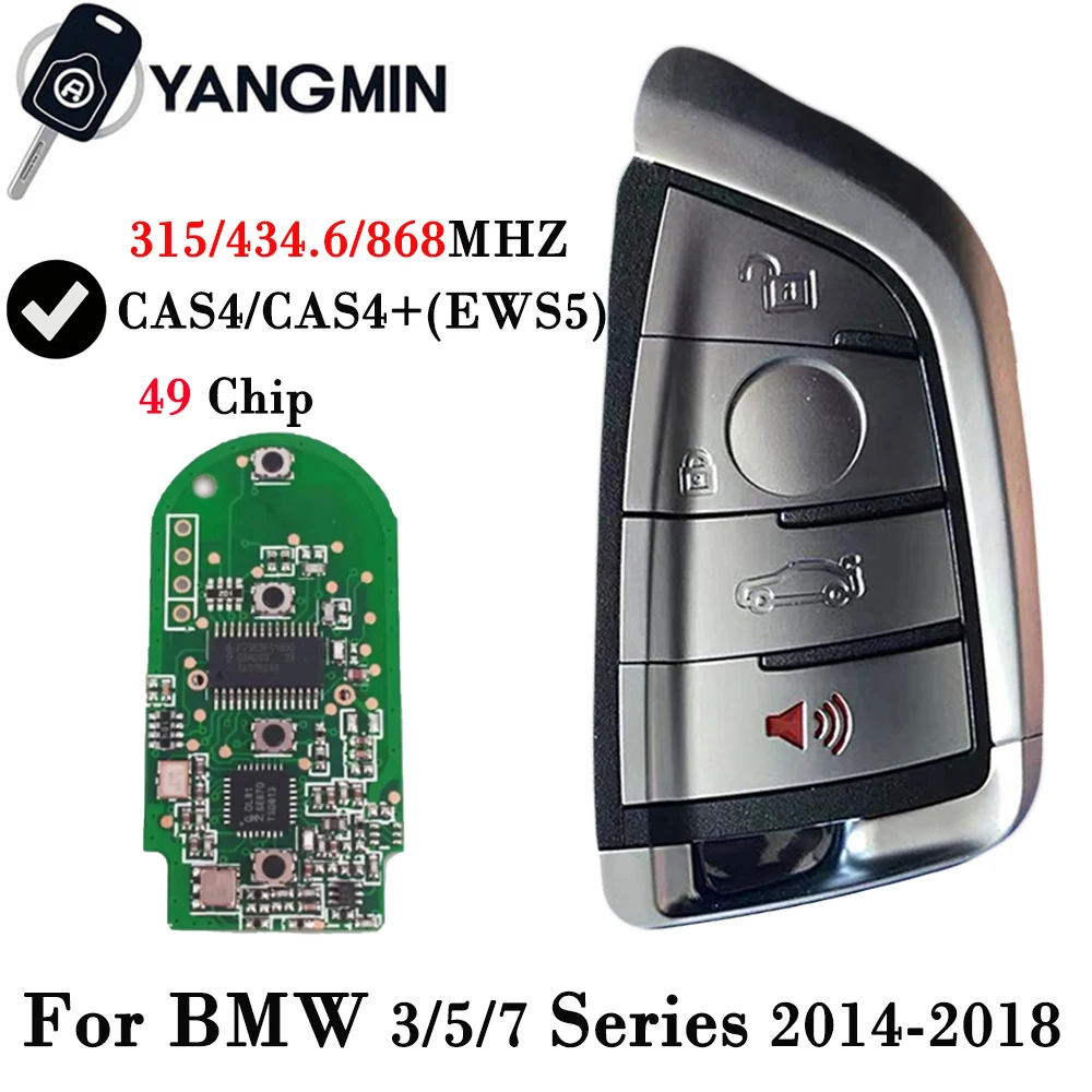 Yangmin for Bmw 3/5/7 Series 2014-2018 4 Button with Uncut Insert Smart Card Cas4/Fem System Keyless Entry Remote Car Key
Yangmin for Bmw 3/5/7 Series 2014-2018 4 Button with Uncut Insert Smart Card Cas4/Fem System Keyless Entry Remote Car Key