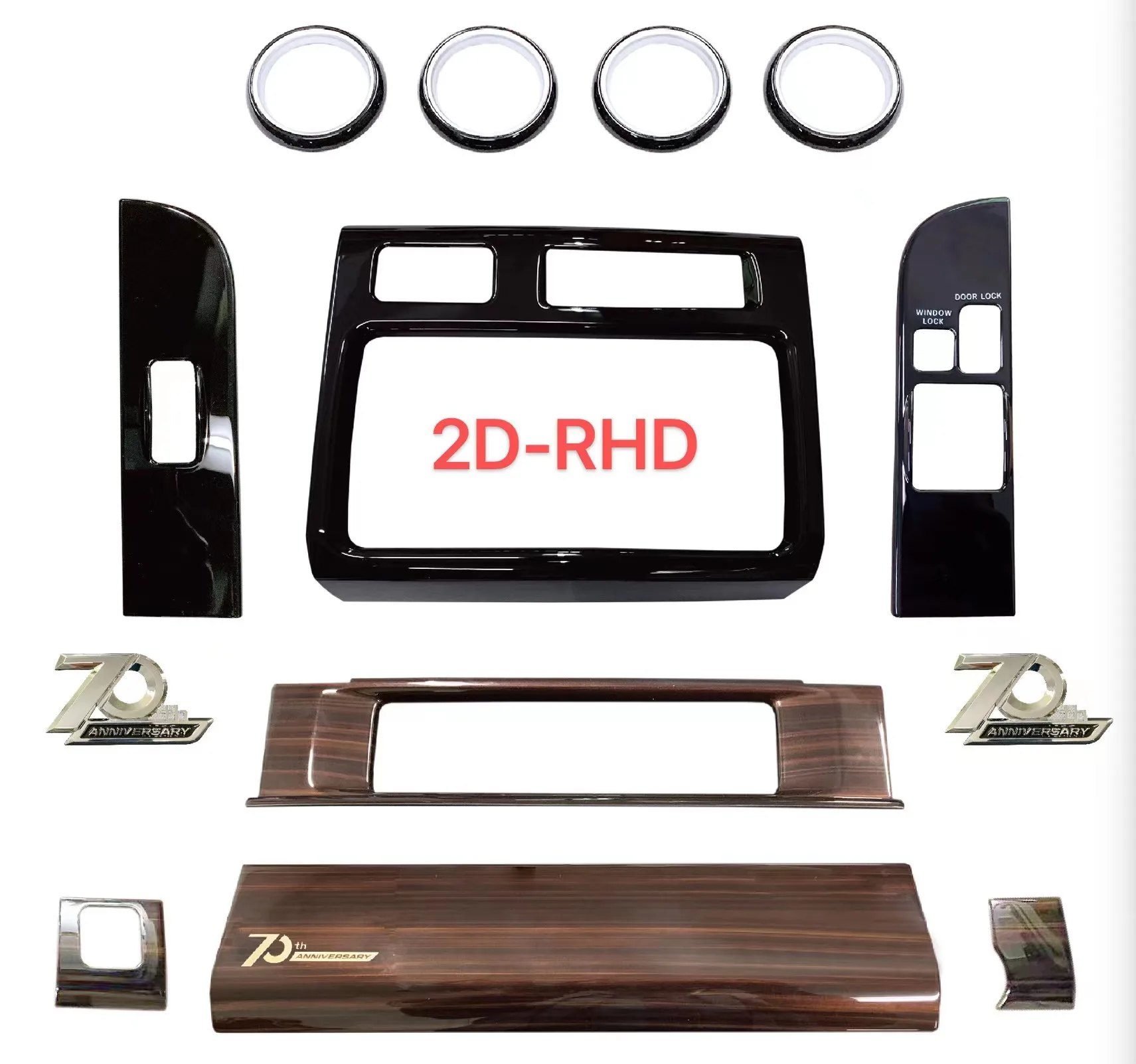 LHD RHD 70th Anniversary Wooden InteriorKits Switch Penals Trims for Land Cruiser 70 75 76 Accessories 2022 New Design
LHD RHD 70th Anniversary Wooden InteriorKits Switch Penals Trims for Land Cruiser 70 75 76 Accessories 2022 New Design