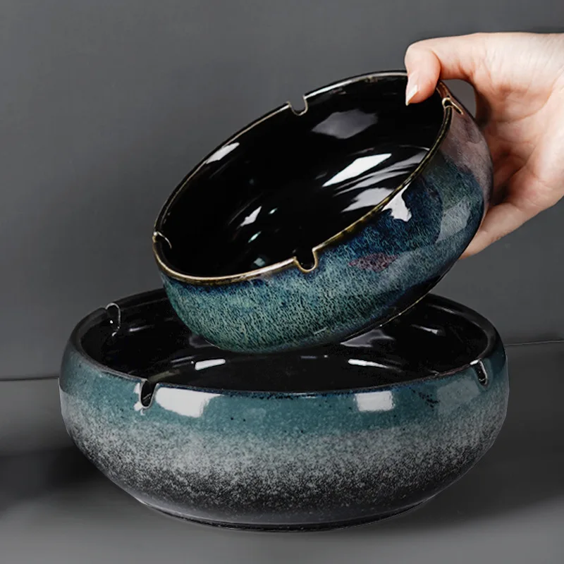 Retro kiln change ceramic ashtray home Chinese living room trend ashtray office hotel creative solid color ashtray
Retro kiln change ceramic ashtray home Chinese living room trend ashtray office hotel creative solid color ashtray