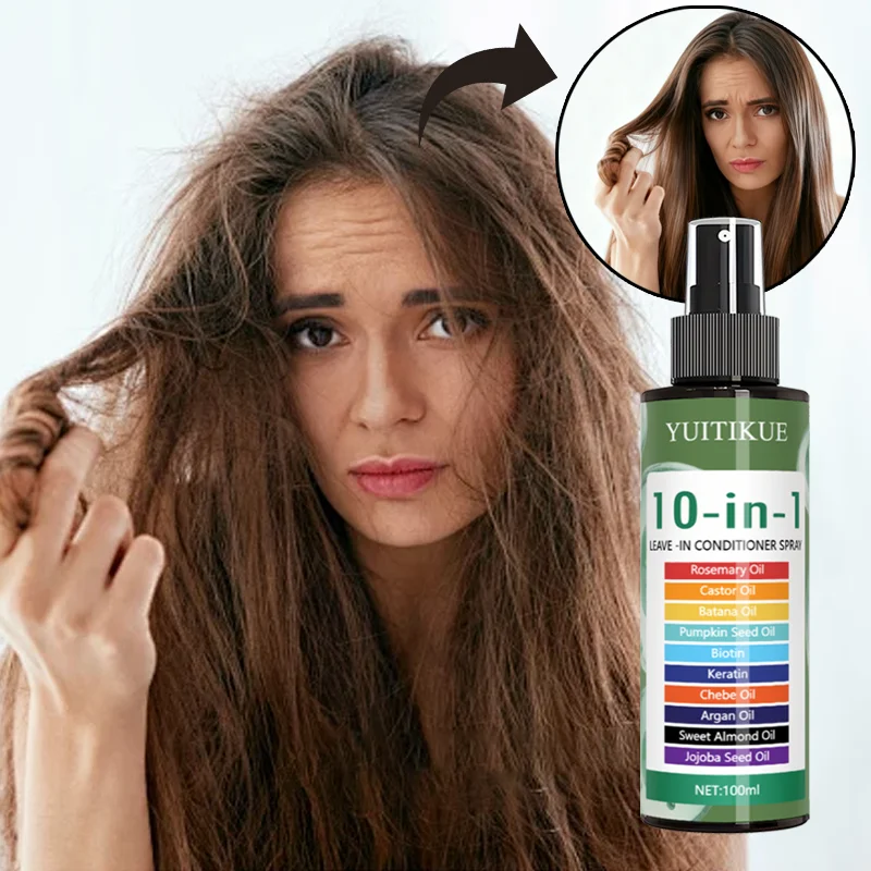 YUITIKUE 10-in-1 Leave-In Conditioner Spray for Damaged Hair Hydrating Detangling Heat Protection Hair Care Spray
YUITIKUE 10-in-1 Leave-In Conditioner Spray for Damaged Hair Hydrating Detangling Heat Protection Hair Care Spray