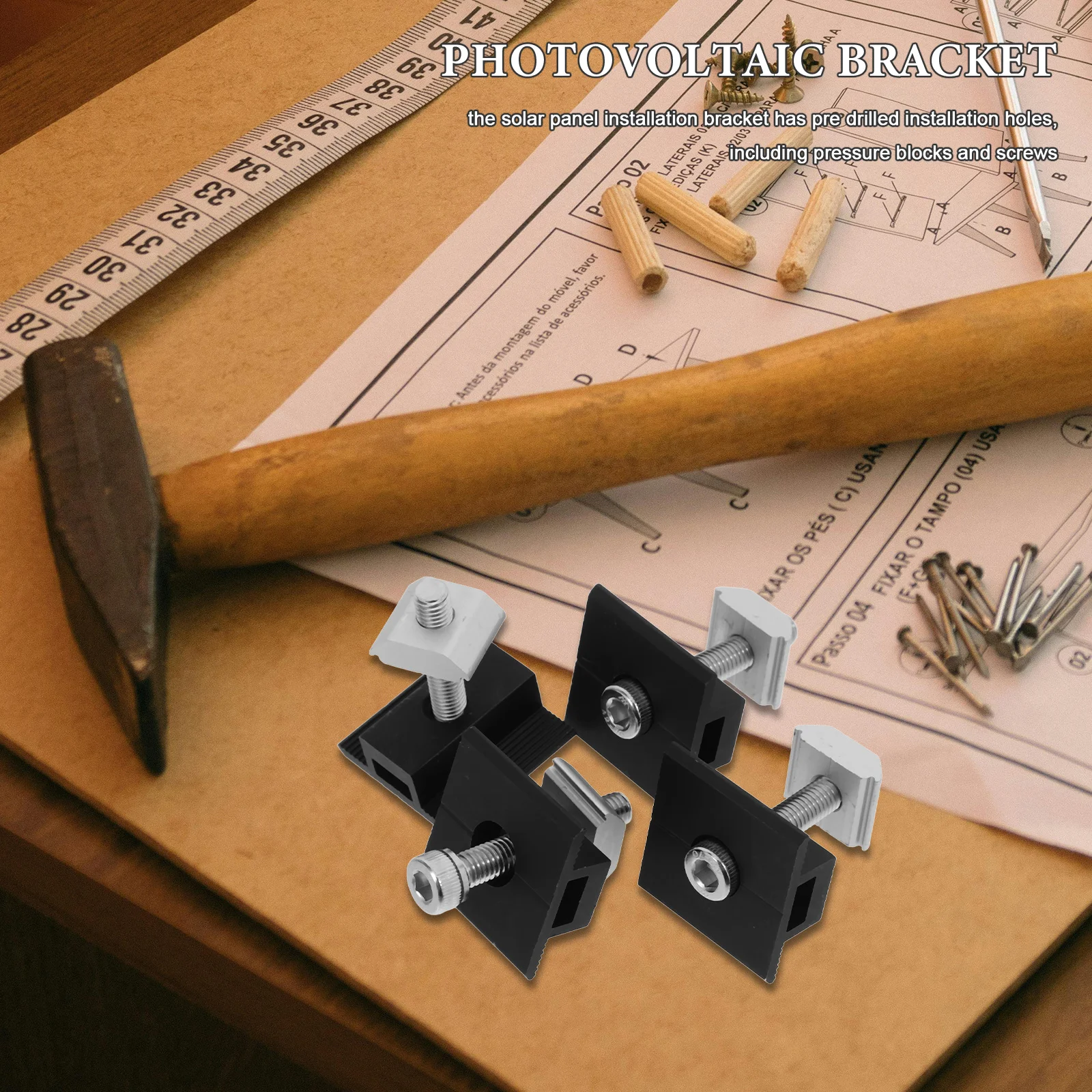 4Pcs Solar Panel Mounting Clips Heavy Duty Aluminum Silver Finish for Stable Roof Ground Array System Setup Solar Panel Mount
4Pcs Solar Panel Mounting Clips Heavy Duty Aluminum Silver Finish for Stable Roof Ground Array System Setup Solar Panel Mount