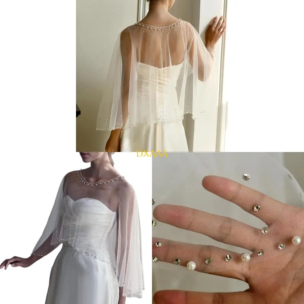 DXAA Elegant Beadwork Mesh Shawl Lace Shoulder Wrap for Weddings and Formal Occasion
DXAA Elegant Beadwork Mesh Shawl Lace Shoulder Wrap for Weddings and Formal Occasion