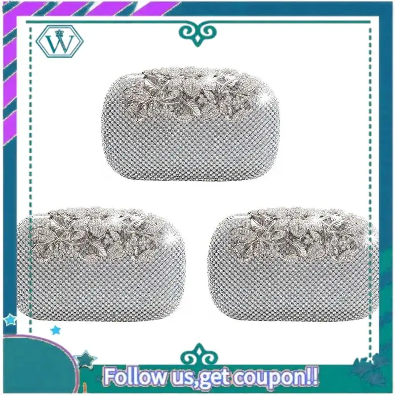 A09P 3X Unique Clasp Silver Diamante Crystal Diamond Evening Bag Clutch Purse Party Bridal Prom
A09P 3X Unique Clasp Silver Diamante Crystal Diamond Evening Bag Clutch Purse Party Bridal Prom