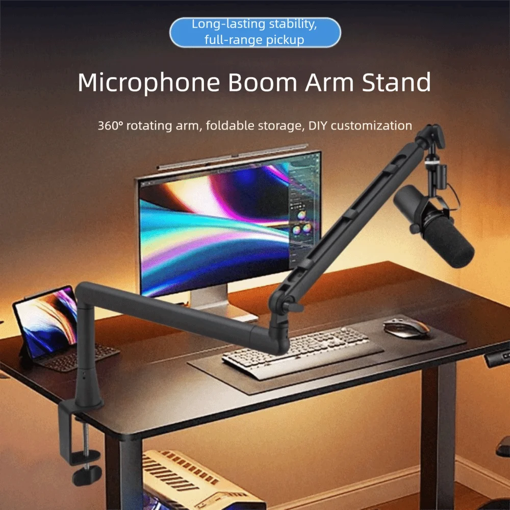 Aluminium Studio Low Profile Mic Arm 360° Rotate Adjustable Microphone Holder With Cable Management
Aluminium Studio Low Profile Mic Arm 360° Rotate Adjustable Microphone Holder With Cable Management