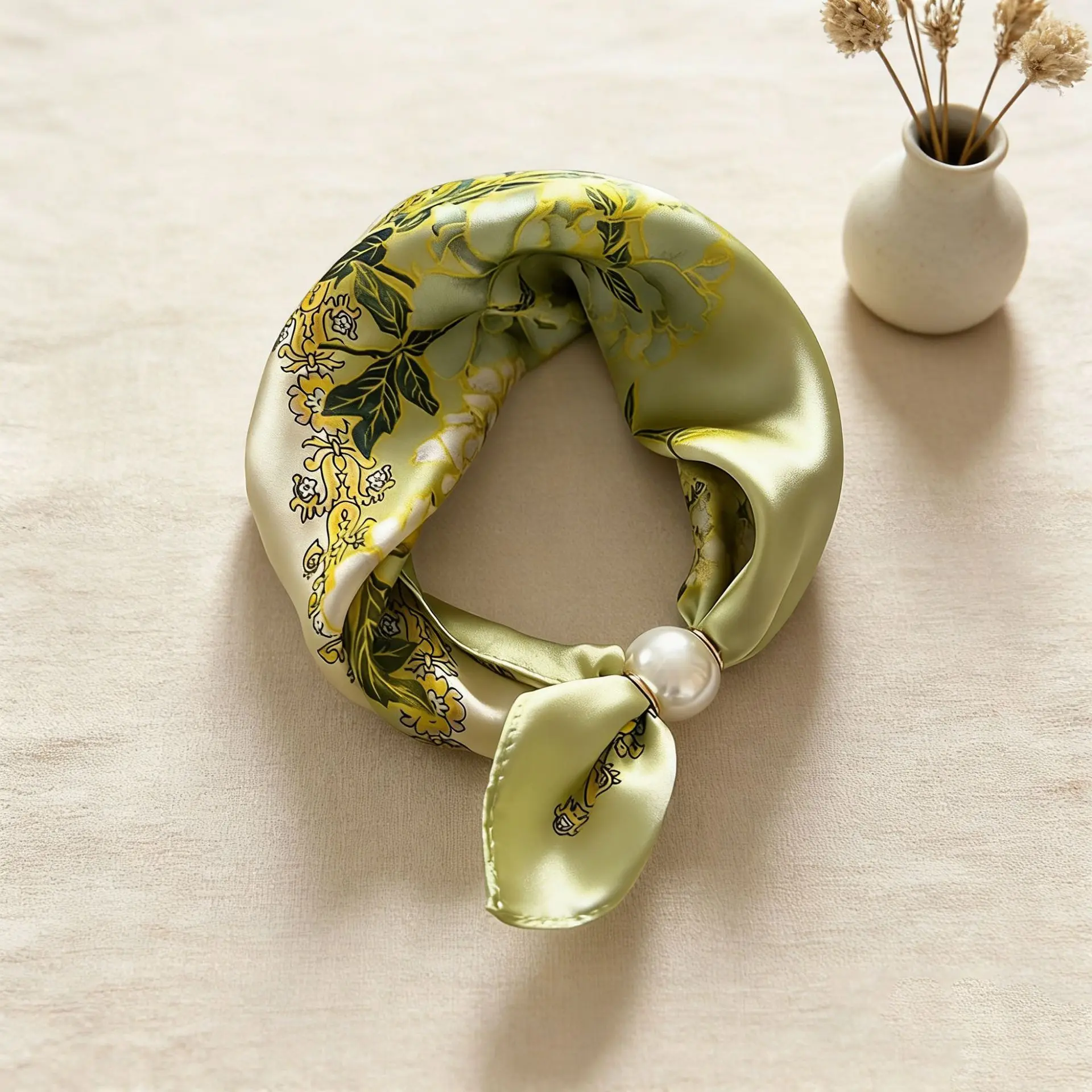 Chain Silk Scarf Lazy Magnetic Pendant Collarbone Thin Pearl Neck Scarf Buckle Headband Ribbon Foulards Femme Luxury Brands
Chain Silk Scarf Lazy Magnetic Pendant Collarbone Thin Pearl Neck Scarf Buckle Headband Ribbon Foulards Femme Luxury Brands