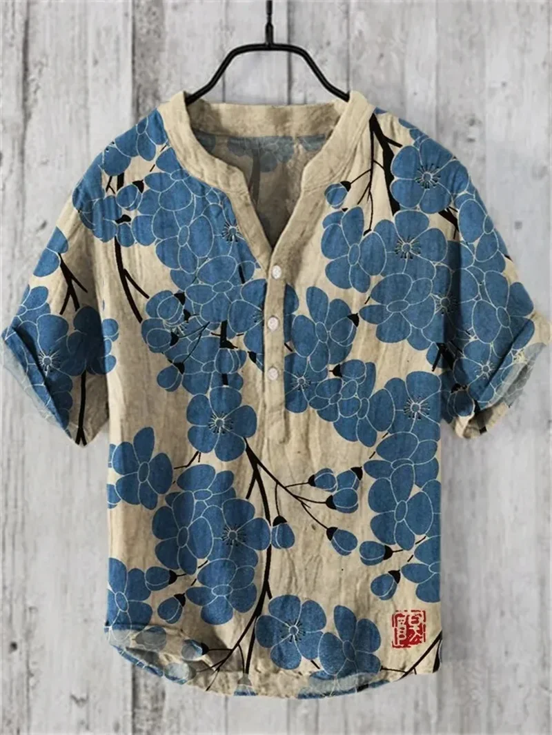 Summer new 100% linen henley shirt men's short-sleeved clothes tops foreign trade fashion casual loose T-shirt bamboo fiber line
Summer new 100% linen henley shirt men's short-sleeved clothes tops foreign trade fashion casual loose T-shirt bamboo fiber line