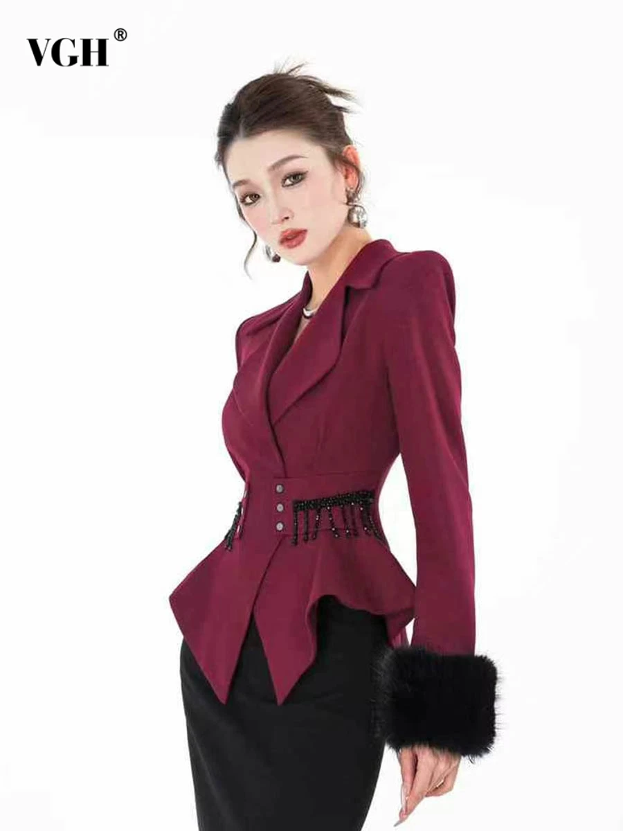 VGH Elegant Spliced Button Tunic Coats for Women Notched Collar Long Sleeve Temperament Slimming Irregular Coat Female Style New
VGH Elegant Spliced Button Tunic Coats for Women Notched Collar Long Sleeve Temperament Slimming Irregular Coat Female Style New