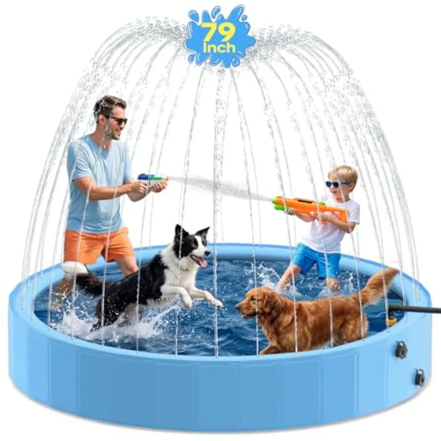 79'' Dog Pool with Sprinkler Foldable Dog Pools for Large Dogs 2-in-1 Non-Slip Swimming Pool for Dogs and Heavy Duty Hard Plast
79'' Dog Pool with Sprinkler Foldable Dog Pools for Large Dogs 2-in-1 Non-Slip Swimming Pool for Dogs and Heavy Duty Hard Plast