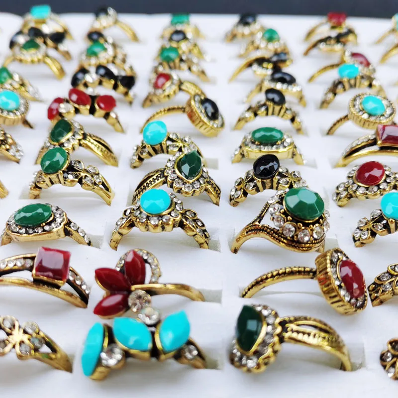 30pcs Bohemian Punk Gothic Ring Women Blue Green Stone Crystal Rings Antique Accessories Vintage Tibetan Jewelry
30pcs Bohemian Punk Gothic Ring Women Blue Green Stone Crystal Rings Antique Accessories Vintage Tibetan Jewelry