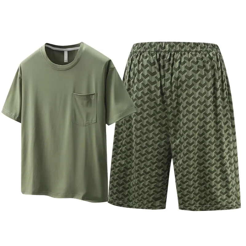 Summer Men's Sets Casual Tracksuit Solid color Short Sleeve T-shirt+shorts Two Pieces Suit Mens Sportswear set
Summer Men's Sets Casual Tracksuit Solid color Short Sleeve T-shirt+shorts Two Pieces Suit Mens Sportswear set
