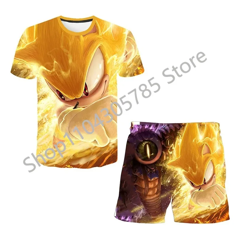 New 2025 Cartoon Sonics T-shirt Children's Top T-shirt Shorts Two-piece Set Summer Boy Cartoon Cute T-shirt+beach Pants
New 2025 Cartoon Sonics T-shirt Children's Top T-shirt Shorts Two-piece Set Summer Boy Cartoon Cute T-shirt+beach Pants