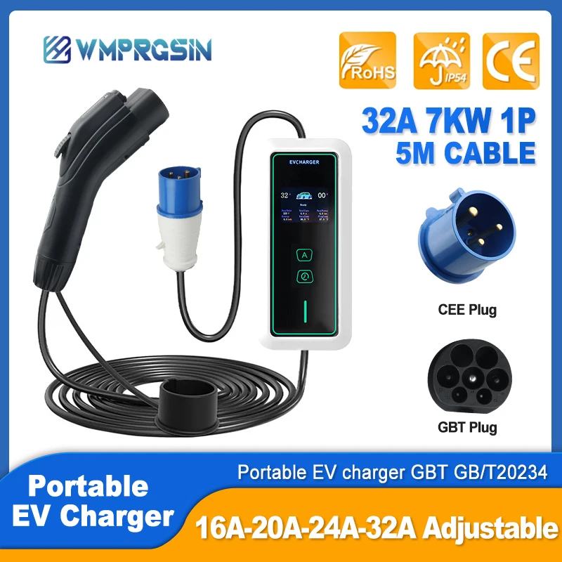 National Standard EV Charger GBT Black Gun 32A Plug 1P Fast Charging Cable Display Screen GBT Electric Car Chargers
National Standard EV Charger GBT Black Gun 32A Plug 1P Fast Charging Cable Display Screen GBT Electric Car Chargers