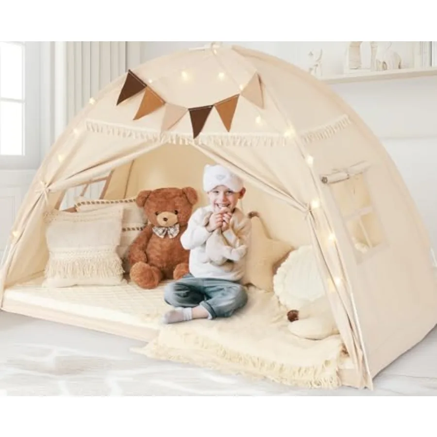 Full Size Bed Tent Canopy Play Tent with Flags and Star Lights Canopy on Bed Privacy Space Sleeping Blackout Tents Indoor Breat
Full Size Bed Tent Canopy Play Tent with Flags and Star Lights Canopy on Bed Privacy Space Sleeping Blackout Tents Indoor Breat