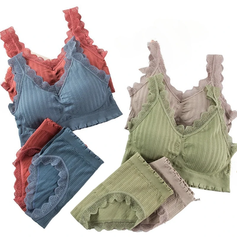 Women's Sexy Padded Bralette Lingerie Underwear Set Female Beauty Back Intimate Lace Bra and Panties Sets Wire Free Underclothes
Women's Sexy Padded Bralette Lingerie Underwear Set Female Beauty Back Intimate Lace Bra and Panties Sets Wire Free Underclothes