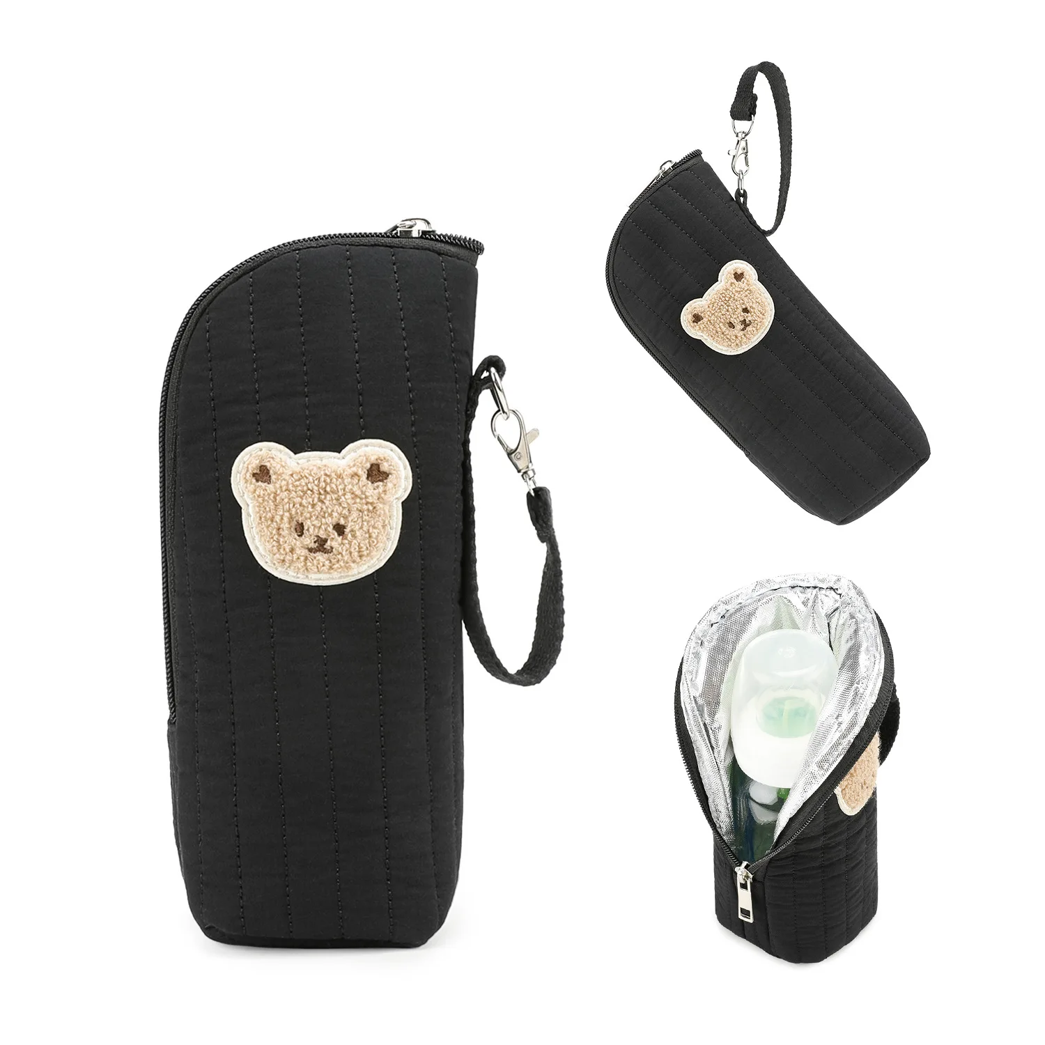 Insulated Baby Bottle Bag with Aluminum Core - Keeps Milk Bottles Warm or Cold, Durable Polyester, Travel-Friendly Design 
Insulated Baby Bottle Bag with Aluminum Core - Keeps Milk Bottles Warm or Cold, Durable Polyester, Travel-Friendly Design