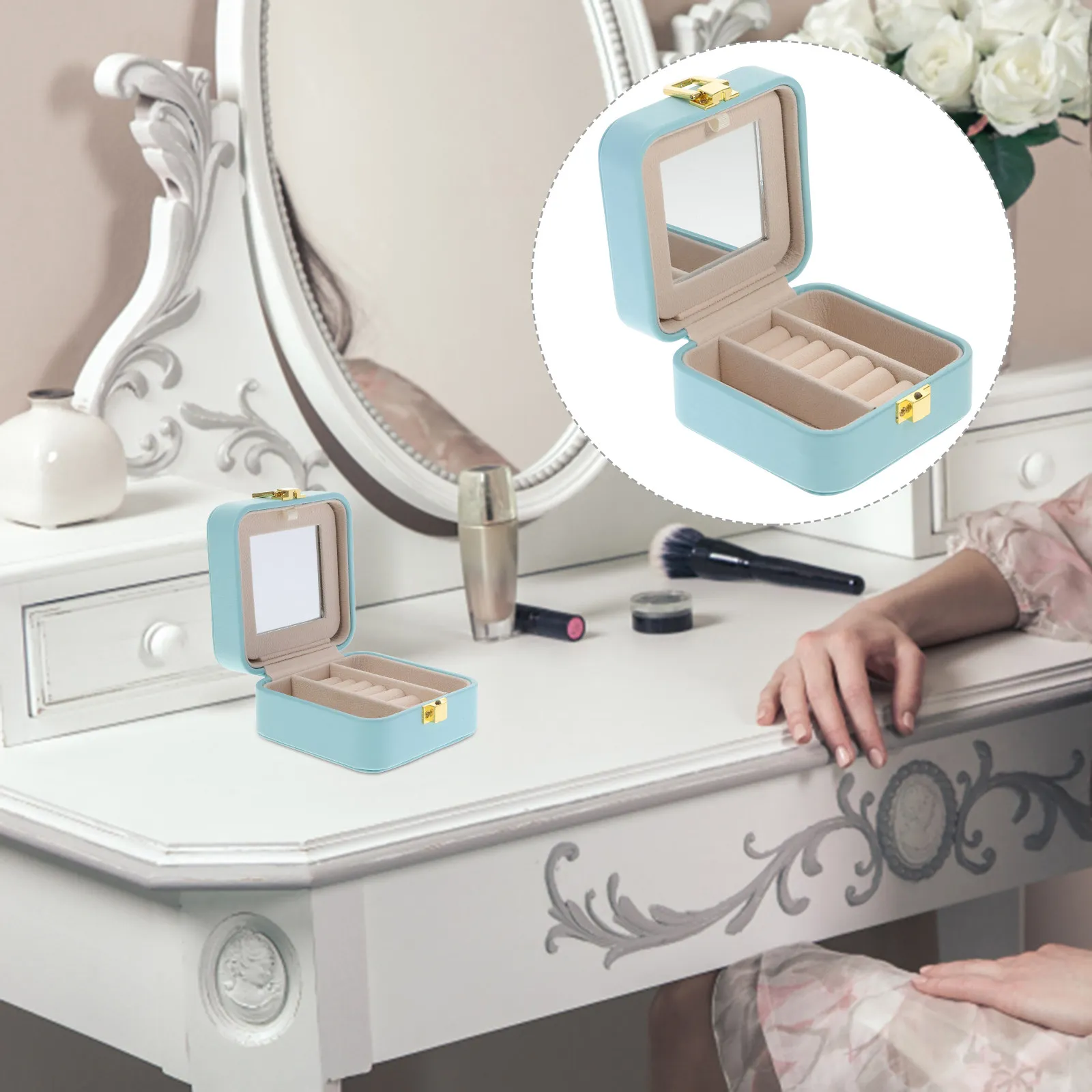 1Pcs Lightweight Jewelry Box Mini Portable Travel Storage Case Buckle Closure Ring Necklace Holder Women Organizer
1Pcs Lightweight Jewelry Box Mini Portable Travel Storage Case Buckle Closure Ring Necklace Holder Women Organizer