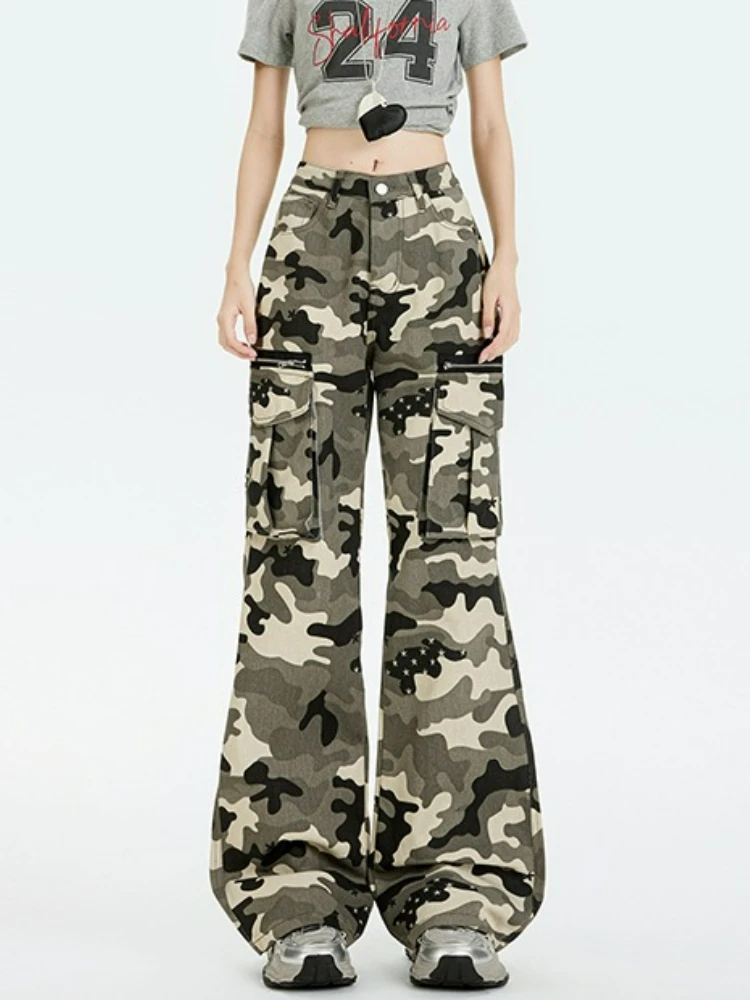 High Waist Camo Cargo Jeans Women Multi Pocket Wide Leg Trousers Streetwear Loose Hip Hop Casual Floor Length Denim Pants
High Waist Camo Cargo Jeans Women Multi Pocket Wide Leg Trousers Streetwear Loose Hip Hop Casual Floor Length Denim Pants