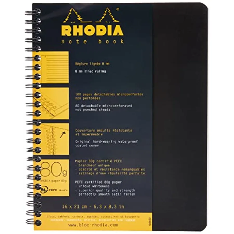 193469C - Spiral Notebook Full Bound Notebook - + - Ruled - 160 Detachable Pages - Clairefontaine Paper 80 g/m - Soft and Resis
193469C - Spiral Notebook Full Bound Notebook - + - Ruled - 160 Detachable Pages - Clairefontaine Paper 80 g/m - Soft and Resis