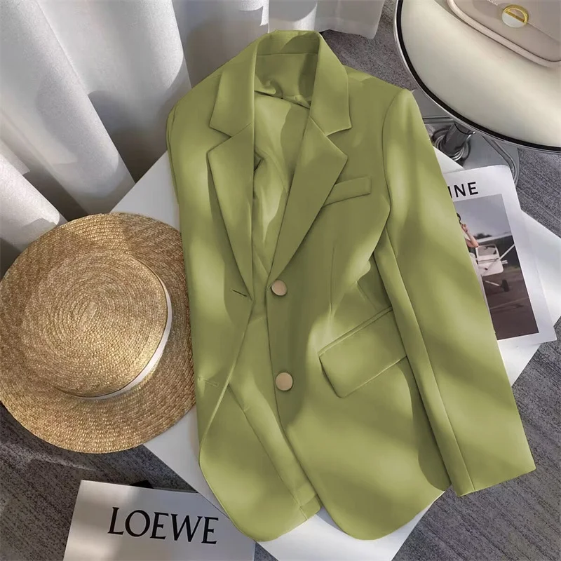 Avocado Color Women's Suit Jacket Long Sleeve Fashionable Streetwear Spring Autumn Design Green Color Business Casual Coat
Avocado Color Women's Suit Jacket Long Sleeve Fashionable Streetwear Spring Autumn Design Green Color Business Casual Coat