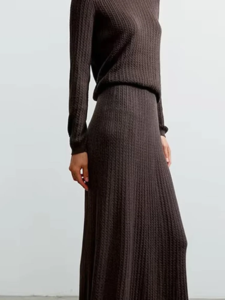 Elegant Sweater Solid Long Skirt Suit Fashion Round Neck Pullover Top & Skirt Set Women's Casual Long Sleeve Knitted 2Pc Outfits
Elegant Sweater Solid Long Skirt Suit Fashion Round Neck Pullover Top & Skirt Set Women's Casual Long Sleeve Knitted 2Pc Outfits