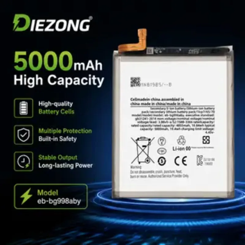 High-quality 3.88V 5000mAh FOR SAMSUNG S21 Ultra 5G BATTERY EB-BG998ABY High-Capacity Fast Charging Persistent standby
High-quality 3.88V 5000mAh FOR SAMSUNG S21 Ultra 5G BATTERY EB-BG998ABY High-Capacity Fast Charging Persistent standby